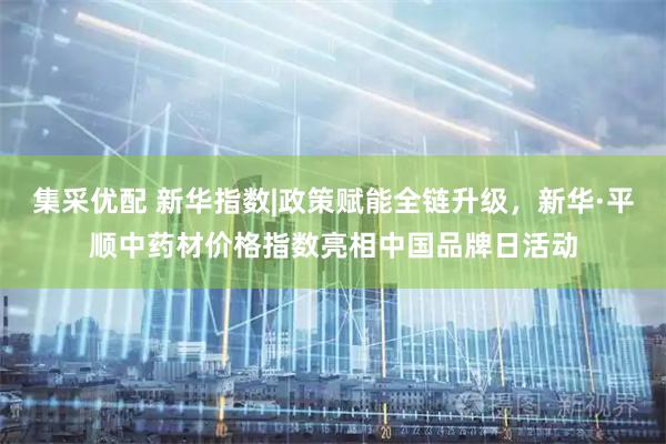 集采优配 新华指数|政策赋能全链升级，新华·平顺中药材价格指数亮相中国品牌日活动